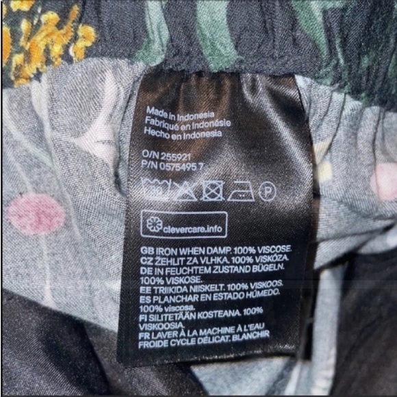 Anna Glover x H&M Floral Palazzo Pants Green Size 4 Career business Pants - Picture 10 of 11